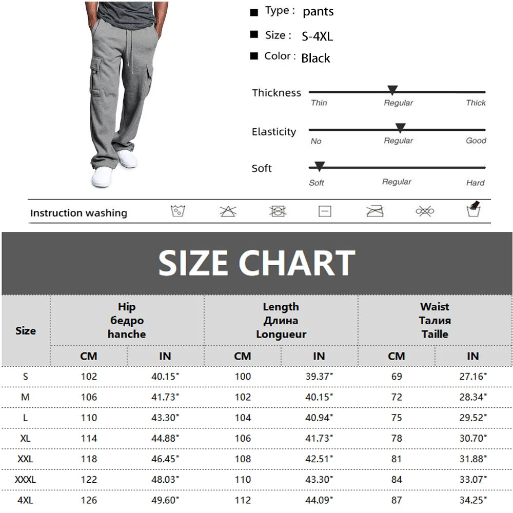 Mens Casual Cargo Style Sweatpants